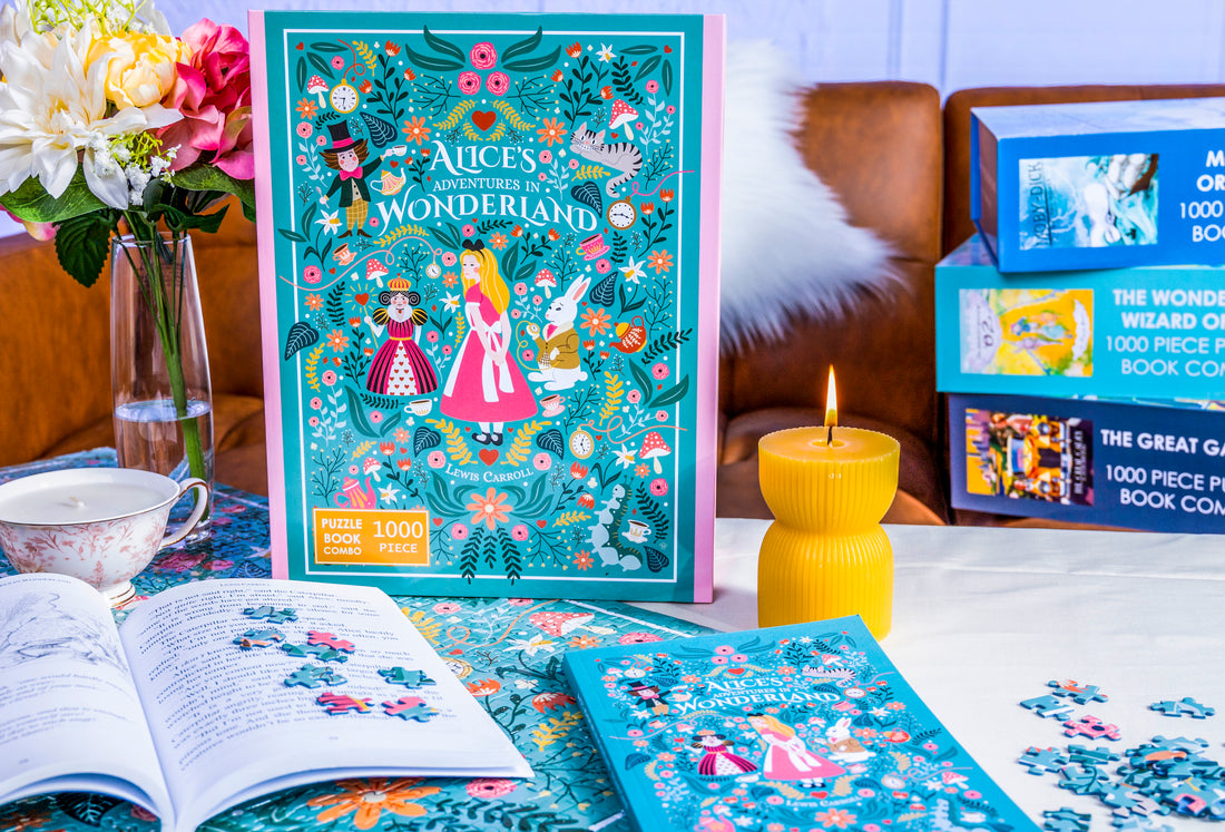 ALICE'S ADVENTURES IN WONDERLAND Book Set - 1000 PIECE PUZZLE BOOK SET